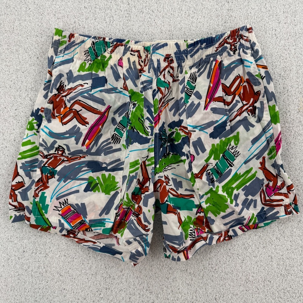 VTG Jams World Shorts Mens Medium Red Tropical Volleyball Surf Hawaii Cotton USA